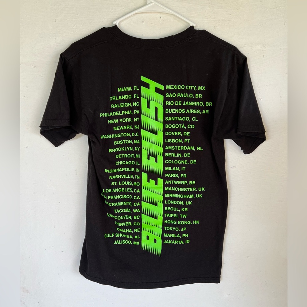Billie Eilish Stay Home World Tour Concert Tee Shirt Unisex Black/Neon Green S - Picture 2 of 3